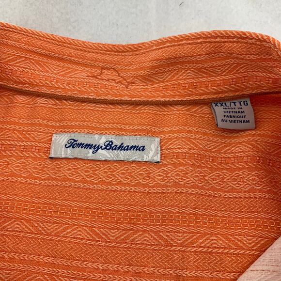 Tommy Bahama Short Sleeve Orange Button Down Casual Shirt Size XXL - Picture 6 of 9